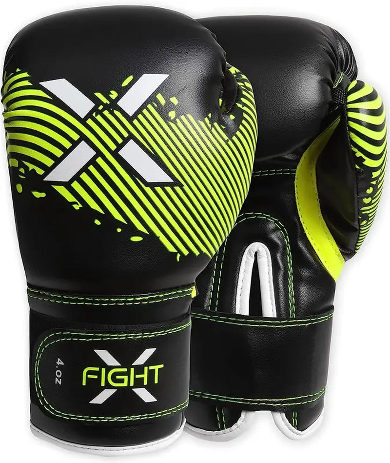 Fightx Boxing Gloves for Kids & Children - Kick Boxing, Muay Thai and MMA - Beginners Heavy Bag Gloves for Heavy Boxing Punching Bag - 4 and 6 Oz