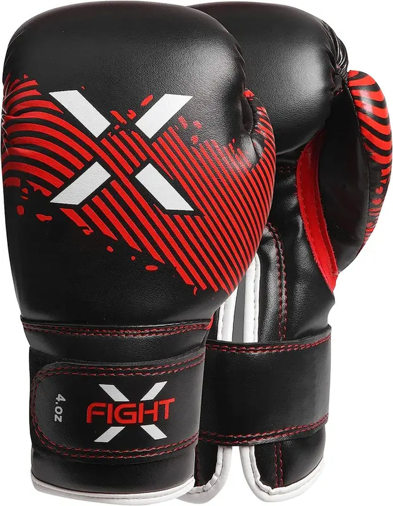 Fightx Boxing Gloves for Kids & Children - Kick Boxing, Muay Thai and MMA - Beginners Heavy Bag Gloves for Heavy Boxing Punching Bag - 4 and 6 Oz