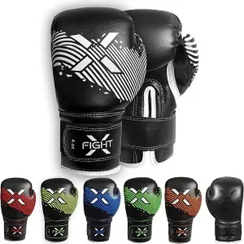 Fightx Boxing Gloves for Kids & Children - Kick Boxing, Muay Thai and MMA - Beginners Heavy Bag Gloves for Heavy Boxing Punching Bag - 4 and 6 Oz