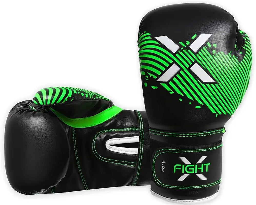 Fightx Boxing Gloves for Kids & Children - Kick Boxing, Muay Thai and MMA - Beginners Heavy Bag Gloves for Heavy Boxing Punching Bag - 4 and 6 Oz